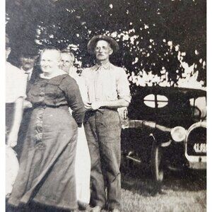 C1910 RPPC Early Automobile July 4th Celebration Family Unposted Antique E83D
